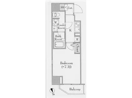 LUMIEC UN KITAUENO(1K/6階)の間取り写真