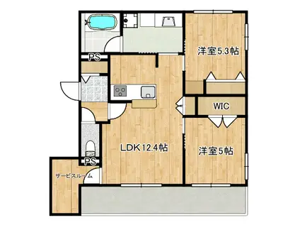 井田1丁目へーベルメゾン(2LDK/2階)の間取り写真