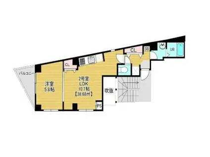 ザ・ハウス三ノ輪(1LDK/3階)の間取り写真