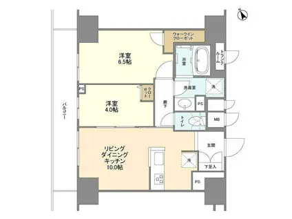 BLESS蔵前(2LDK/11階)の間取り写真