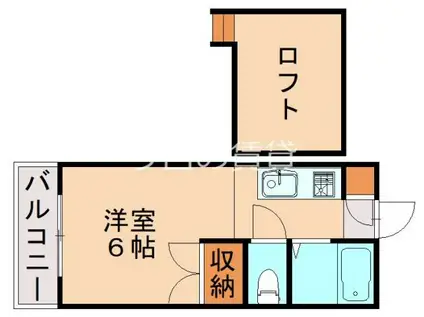 カーサマローン(1K/1階)の間取り写真