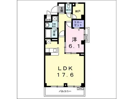 レガーミ泉中央(1LDK/3階)の間取り写真