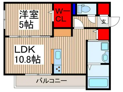 グラシューズ(1LDK/1階)の間取り写真