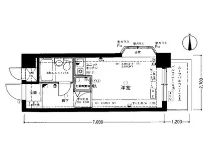 ライオンズマンション桜ヶ丘駅前(ワンルーム/6階)の間取り写真