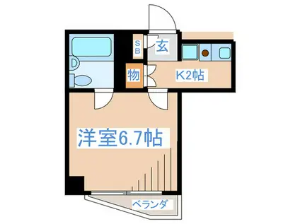 マイスタークェーレ西新宿(1K/1階)の間取り写真