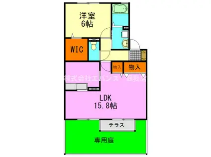 バニュルスI(1LDK/1階)の間取り写真