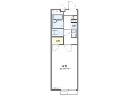 レオパレス富田林西(1K/2階)の間取り写真
