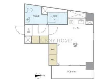 ポプラハウス(ワンルーム/5階)の間取り写真