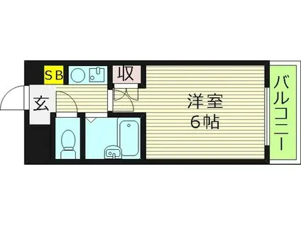 インターナショナル関目(ワンルーム/3階)の間取り写真