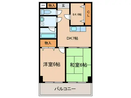 ハビット鷹羽(2SDK/3階)の間取り写真