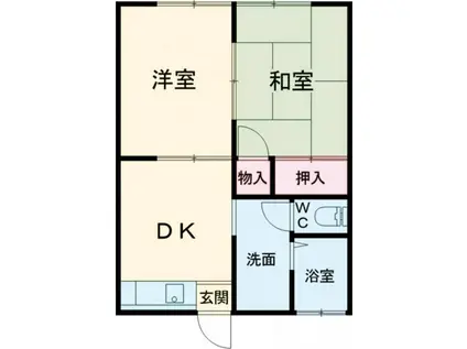 スペースタウン薮塚(2DK/2階)の間取り写真