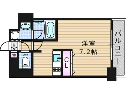 アスヴェル難波イースト(ワンルーム/9階)の間取り写真
