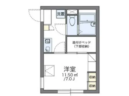 クレーベル(1K/1階)の間取り写真