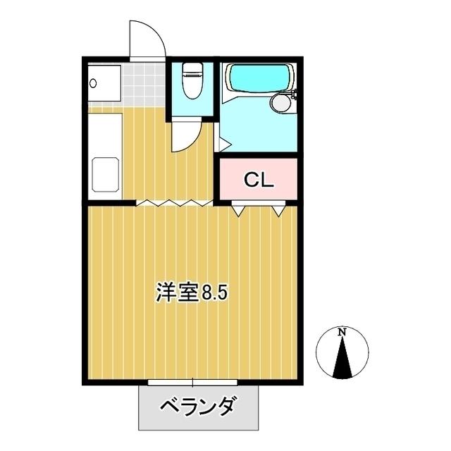 正木ガーデンハイツ(ワンルーム/2階)の間取り写真