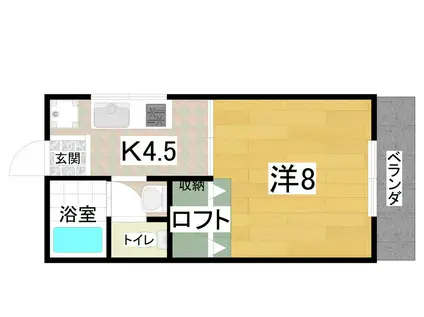 コーポ若木(1K/1階)の間取り写真