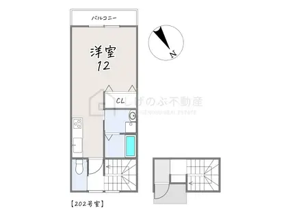 新治 貸アパート(1K/2階)の間取り写真