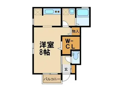 ライツェントハイム(1K/1階)の間取り写真