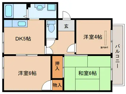パストラル(3DK/1階)の間取り写真