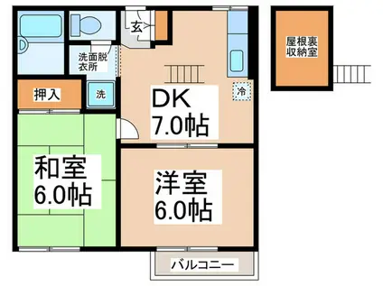 プチパレス・ノバ(2DK/2階)の間取り写真