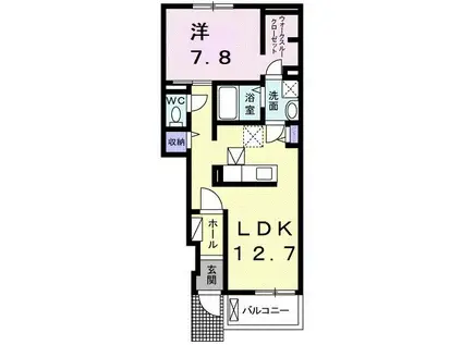 ビオーラ西里(1LDK/1階)の間取り写真