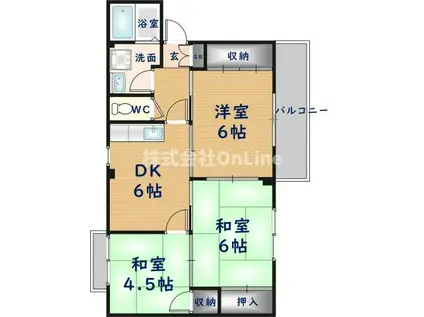 サンヴィレッジ上尾II(3DK/1階)の間取り写真