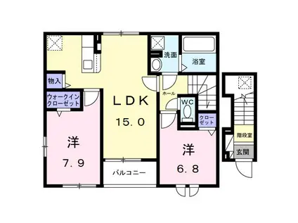 カーサ セレーノ(2LDK/2階)の間取り写真