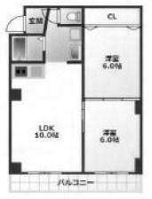 フォルテ名谷(2LDK/3階)の間取り写真