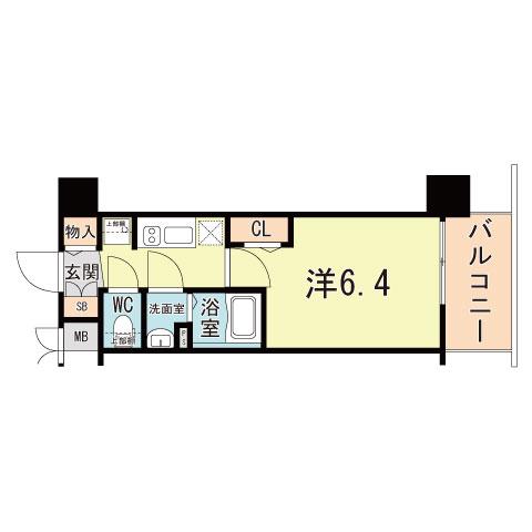 プレサンス塚本ミッドマーク(1K/3階)の間取り写真