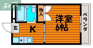 ミラドール津島(1K/3階)の間取り写真
