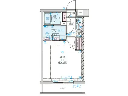 ジェノヴィア隅田八広スカイガーデン(1K/2階)の間取り写真