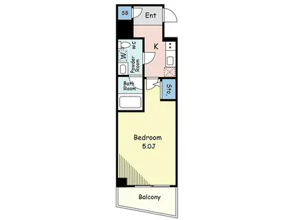 アクサス西五反田(1K/2階)の間取り写真