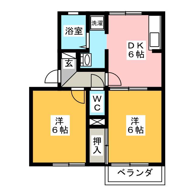 セリエA(2DK/1階)の間取り写真