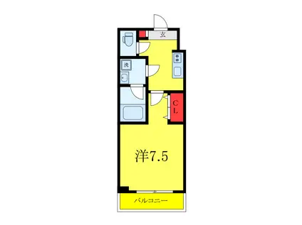 クレヴィスタ常盤台(1K/2階)の間取り写真