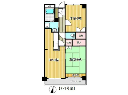 南大野田271ビル(2LDK/1階)の間取り写真