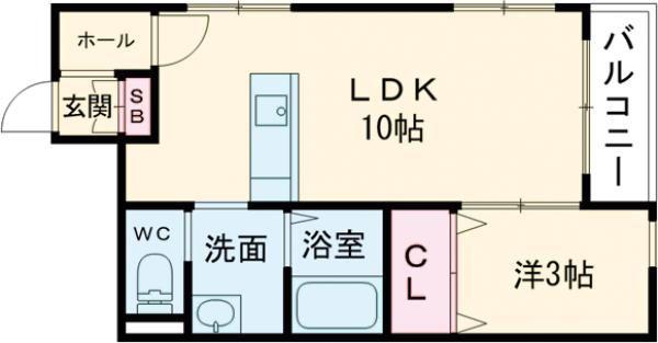 ドルチェ・ヴィータ柳川A(1LDK/1階)の間取り写真