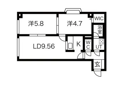 プラザイン南郷(2DK/4階)の間取り写真