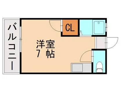 グレイス千早(ワンルーム/2階)の間取り写真