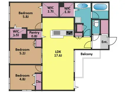 船橋2丁目メゾン(3LDK/2階)の間取り写真
