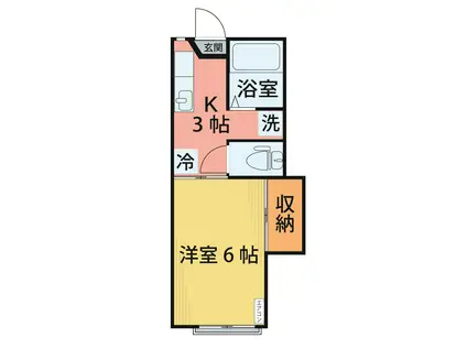 エルメゾン五十人町(1K/2階)の間取り写真