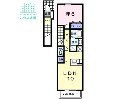 グラシアス(1LDK/2階)の間取り写真