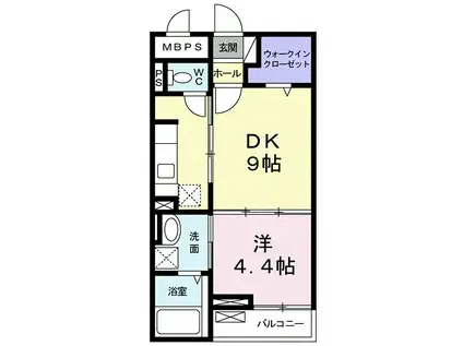 サマーハイツ(1DK/2階)の間取り写真