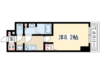 トパーズ江坂(1K/10階)の間取り写真