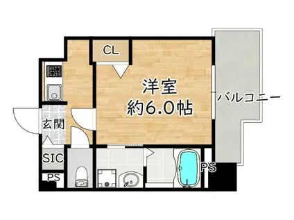 エスリードレジデンス大阪グランノースII(1K/5階)の間取り写真