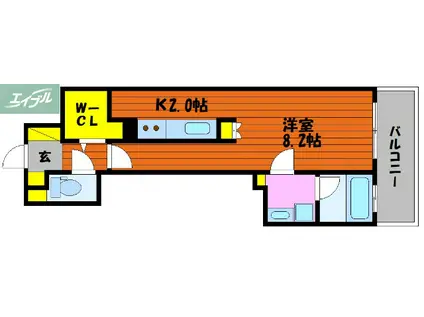OWLSTYLE NISHIKIMACHI-II(1K/8階)の間取り写真