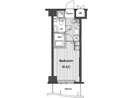 グランド・ガーラ高輪(1K/2階)の間取り写真