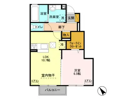 フォーゲルテラス グリューン VI(1LDK/1階)の間取り写真