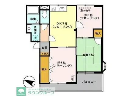 ヴァンベール南浦和(3DK/2階)の間取り写真