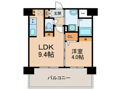 三島マンション博多駅東(1LDK/5階)の間取り写真