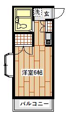 ビューヒルズ(1K/2階)の間取り写真