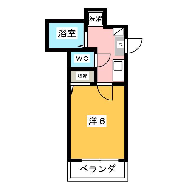メゾン山岡(1K/1階)の間取り写真